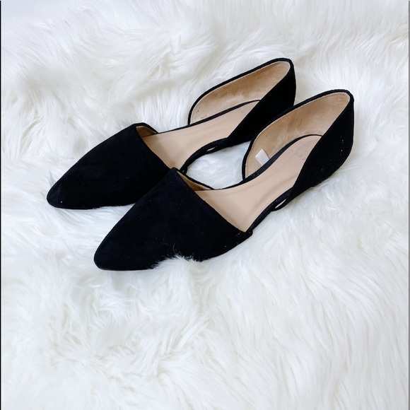 A NEW DAY Suede Black Flat Pointed Spring Flats - Picture 1 of 5